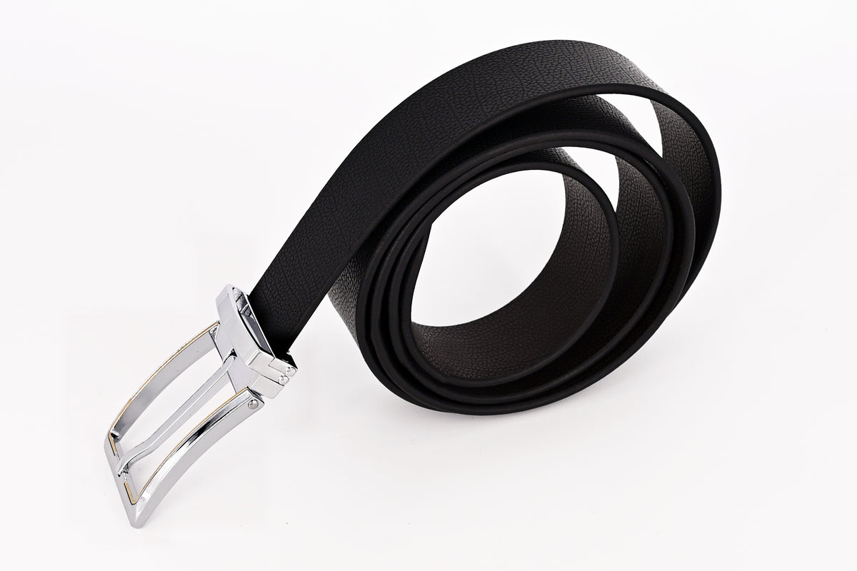 Men's Black Genuine Leather Belt - 35mm