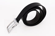 Men's Black Genuine Leather Belt - 35mm