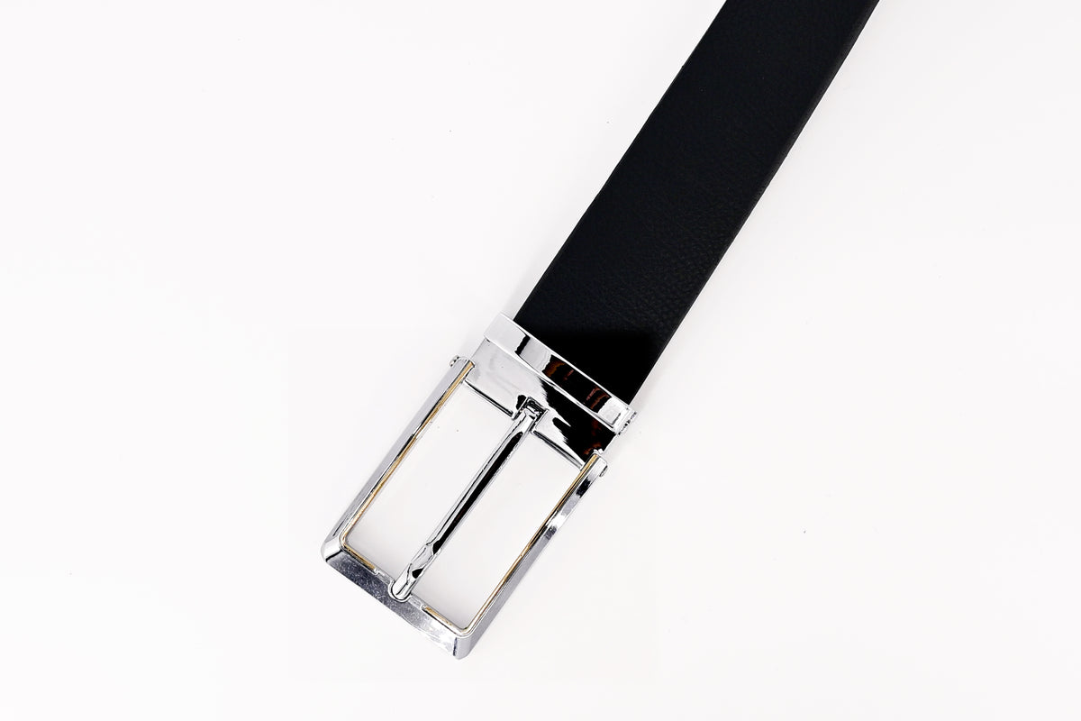 Men's Black Genuine Leather Belt - 35mm