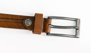 Girls' Genuine Leather Minimal Belt – Tan