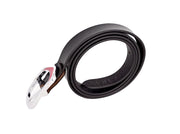 Girls' Genuine Leather Minimal Belt – Black