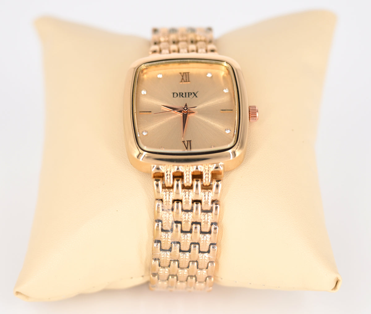 Vintage Look Golden Dial Rose Gold Chain Strap Women's Watch