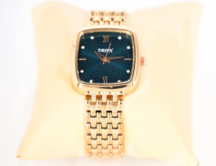 Vintage Look Blue Dial Rose Gold Chain Strap Women's Watch
