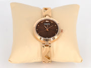 Rose Gold Strap Brown Dial Women's Watch