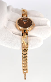 Rose Gold Strap Brown Dial Women's Watch