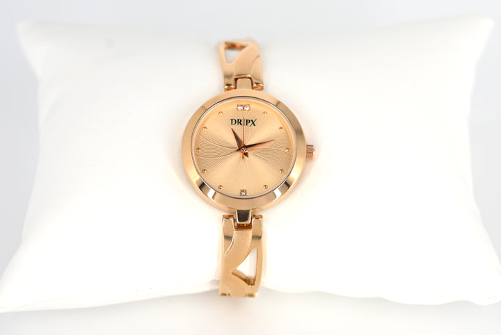 Analog Golden Dial Rose Gold Women's Watch
