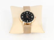Elegant and Minimal Black Dial Rose Gold Chain Women's Watch (Copy)