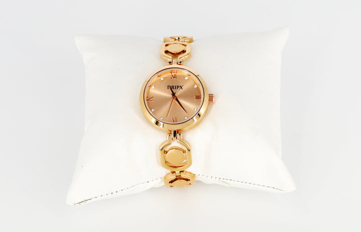 Elegant Rose Gold Women's Watch, Metal Strap