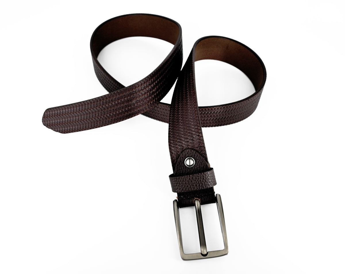 Men's Genuine Leather Belt – Dark Brown