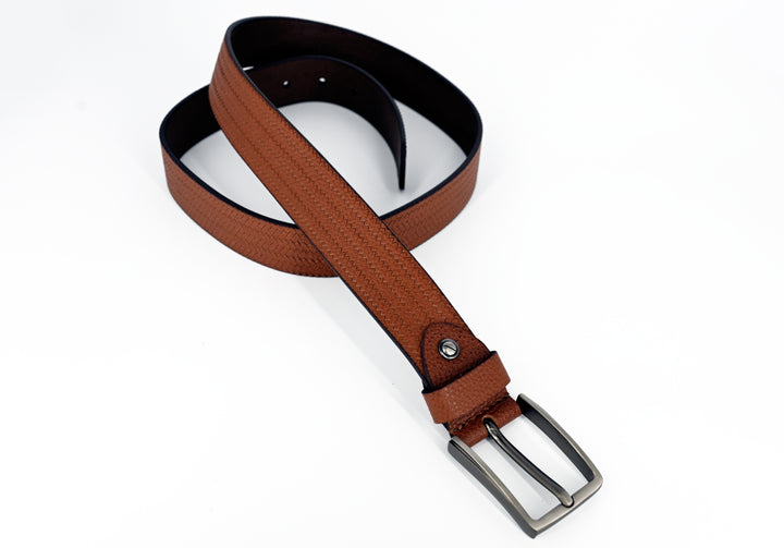 Men's Genuine Leather Belt – Tan Brown