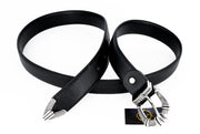 Women's Faux Leather Statement Belt – Black