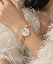 Elegant White Dial Rose Gold Women's Watch