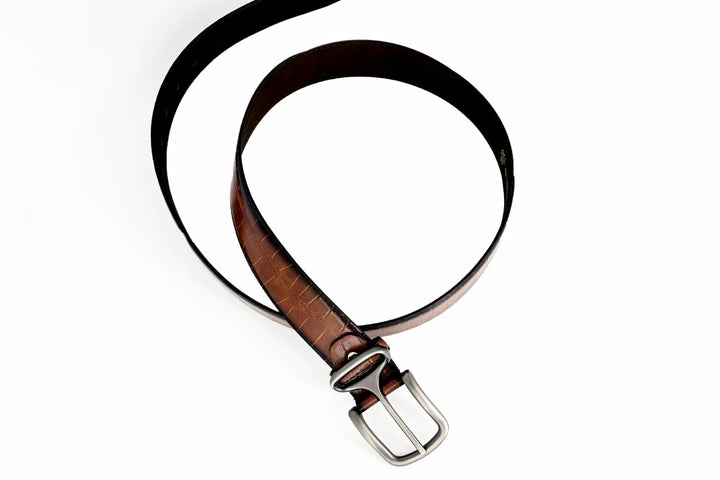 Men's Brown Faux Leather Belt