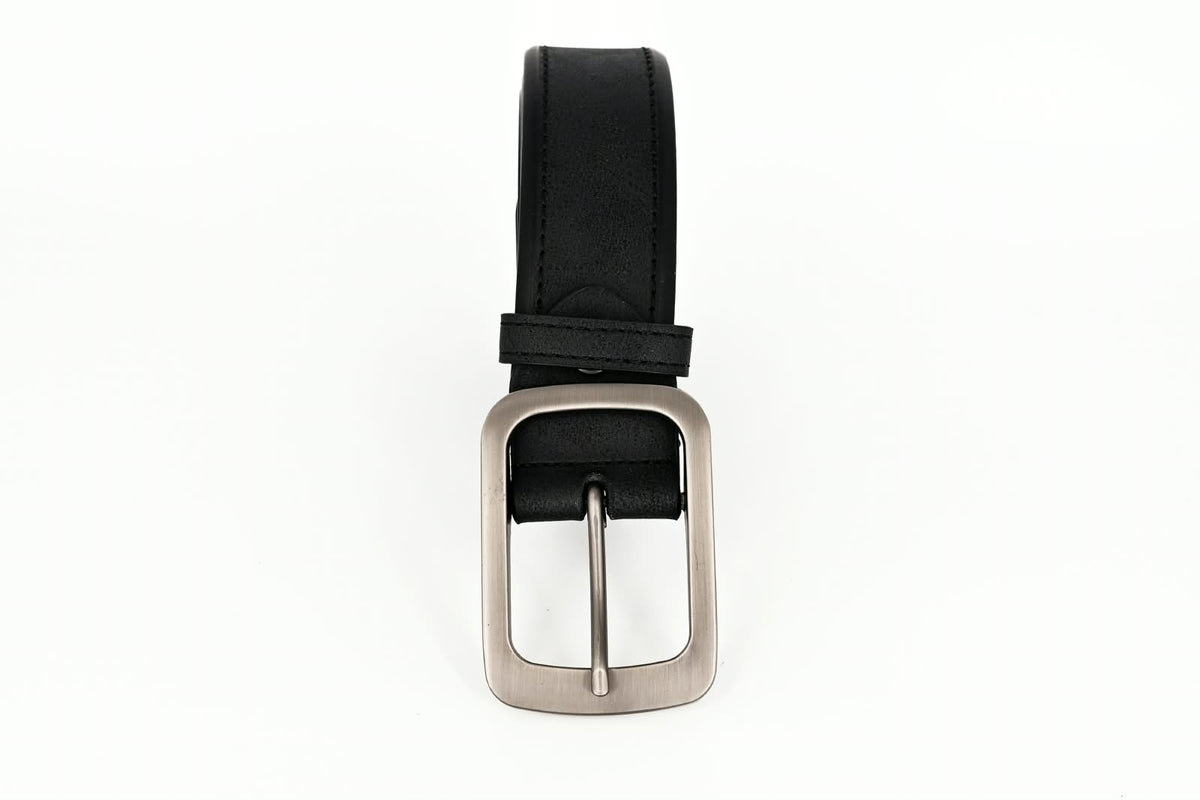 Men's Black Faux Leather Belt - 40mm