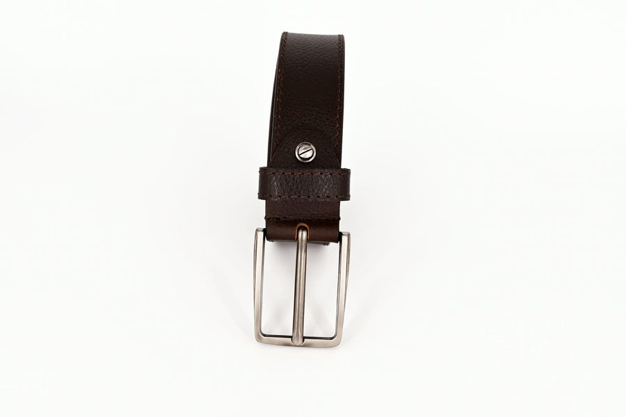 Men's Brown Genuine Leather Belt - 35mm