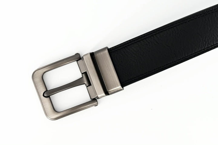 Men's Black Genuine Leather Belt - 35mm