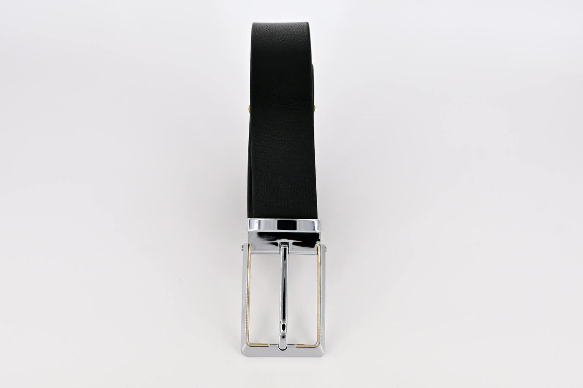 Men's Black Genuine Leather Belt - 35mm