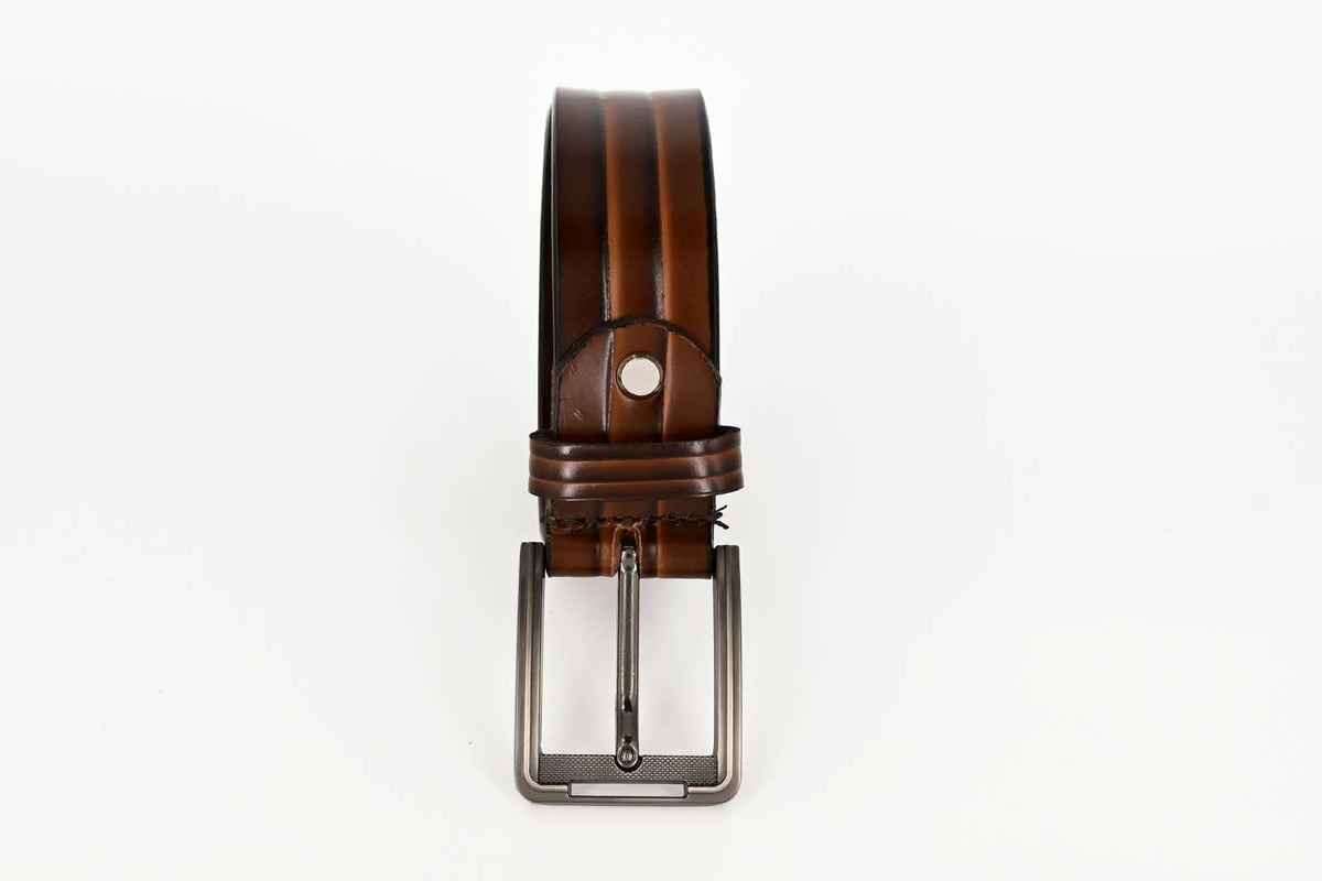 Men's Brown Genuine Leather Belt - 35mm