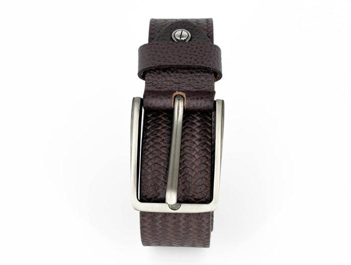 Men's Genuine Leather Belt – Dark Brown