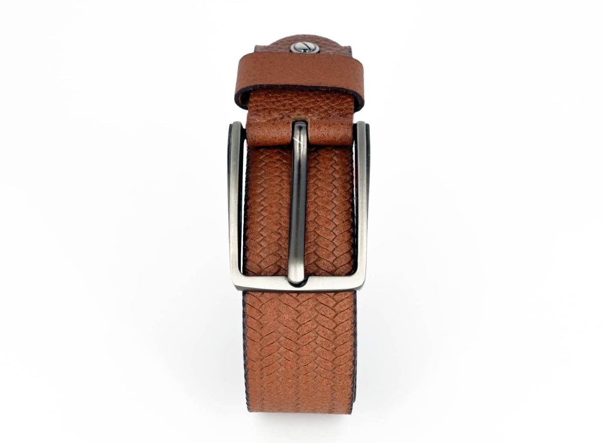 Men's Genuine Leather Belt – Tan Brown