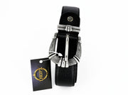 Women's Faux Leather Statement Belt – Black