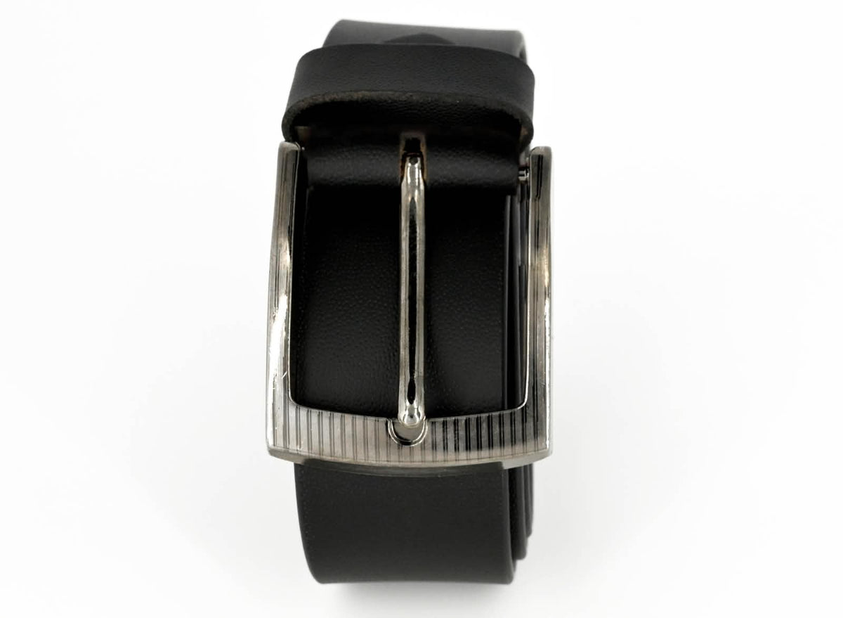 Men's Genuine Leather Matte-Look Belt – Black