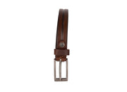 Girls' Genuine Leather Minimal Belt – Brown