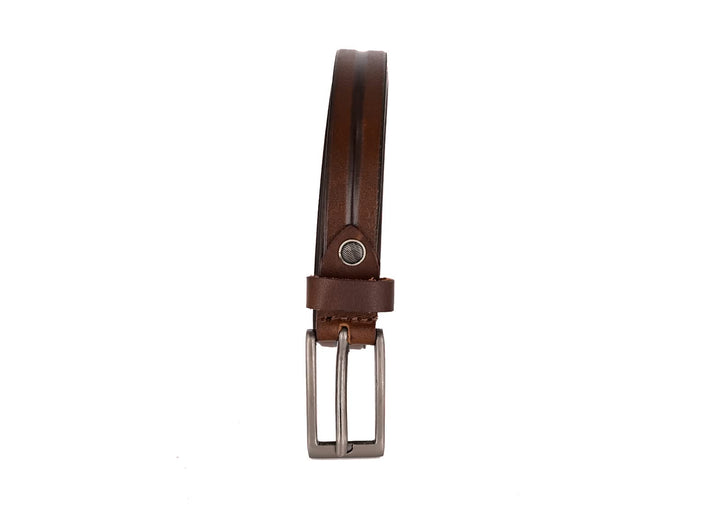 Girls' Genuine Leather Minimal Belt – Brown
