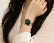 Vintage Look Green Dial Rose Gold Chain Strap Women's Watch